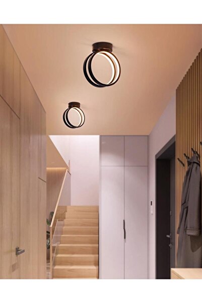 Elektroyou Casa Siyah Plafonyer Günışığı Ledli Avize Takım 2 Adet