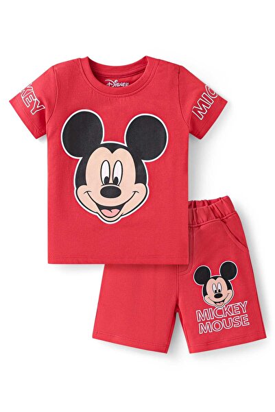 Babyhug Disney طقم تيشيرت وشورت بأكمام نصفية من نسيج جيرسي ناعم، بتصميم ميكي ...