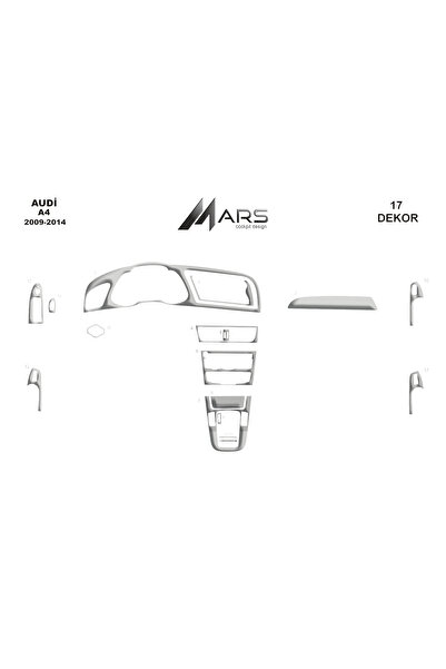Marscockpitdesign أودي A4 2009 كونسول-توربيدو 17 قطعة