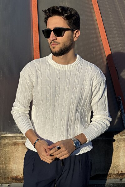 inpool سترة محبوكة برقبة دائرية، نسيج شعري، تصميم عادي، مريحة، للشتاء، موديل 25PLTK19