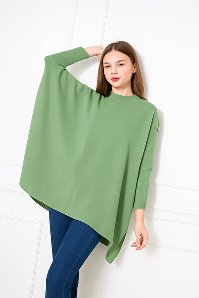 comstar Women's Side Slit Oversize Poncho Sweater