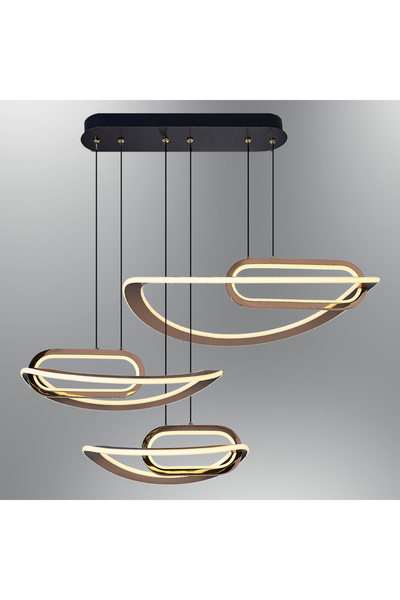 Özcan Aydınlatma 5729-AS Supaza 3'lü Sıralı Sarkıt 40+50+60 Platin