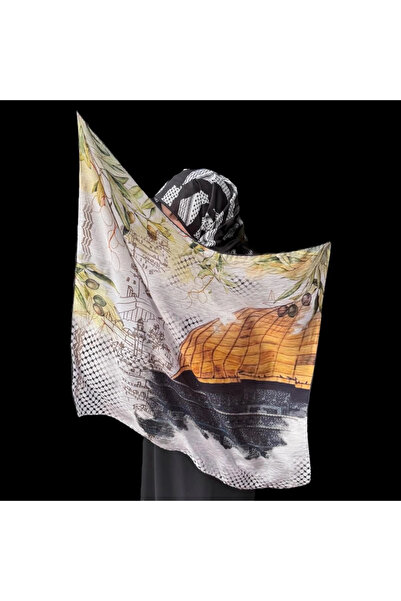 LA BOUTIQUE وشاح كوفية F104 90×90 عشبي/نباتي