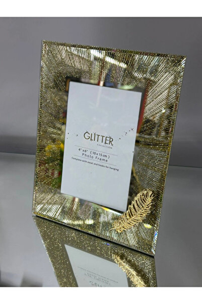 akdeniz home Şık ve Hafif Tasarım: 10x15 Tüy Desenli Dekoratif Fotoğraf Çerçe...