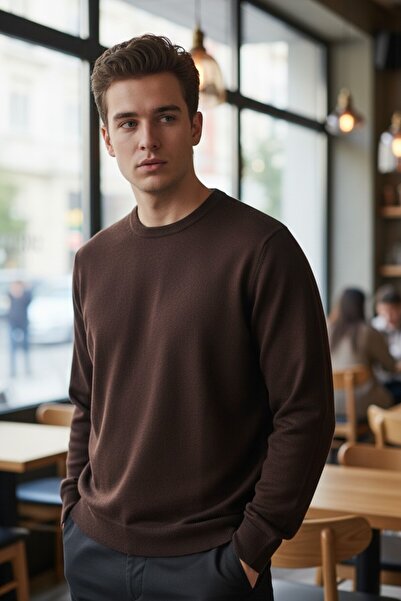 Mandala Tekstil Erkek Şardonlu Yumuşak Dokulu Triko Kazak