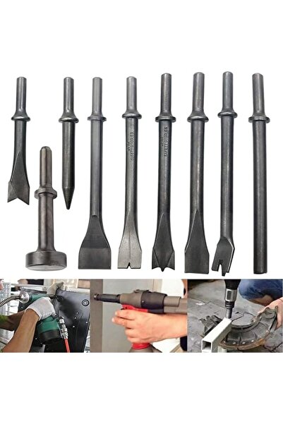 Arabest 9 Piece Pneumatic Chisel Air Hammer Punch Chipping Bits Set, Pneumatic Gun Hammer, Air Shovel