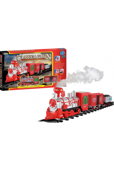 GIA'S WORLD Classic Train Railway for Children - 740 cm with Light, Sound and Smoke