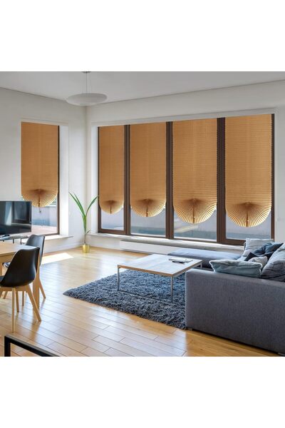 ORIGINAL DEALS Jaluzea plisată cu montare autoadezivă, PVC premium, 150 x 60 cm, Cappuccino