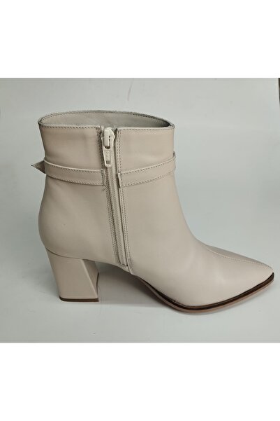 Lucciola Kadın Hakiki Deri Bej Topuklu Bot