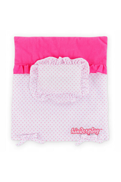 kinderplay Set de asternut pentru papusi Sweet Pink, cu perna si plapuma