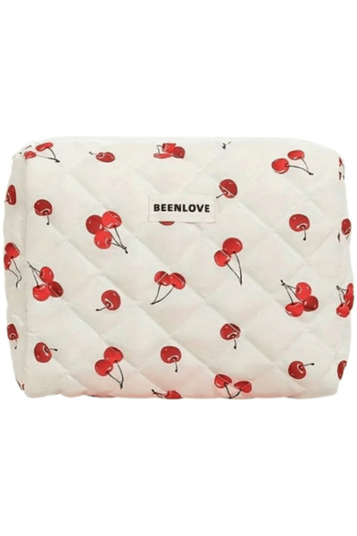 ECARLA - Cherry Quilted Cosmetic Bag