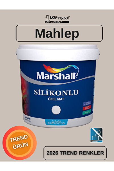 Marshall Silikonlu Özel Mat Silinebilir Kokusuz İç Cephe Boyası Mahlep