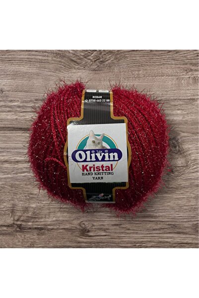 Olivin KRİSTAL YUMUŞAK SİMLİ İP KOYU KIRMIZI 100GR. 1 ADET YENİ ÜRÜN