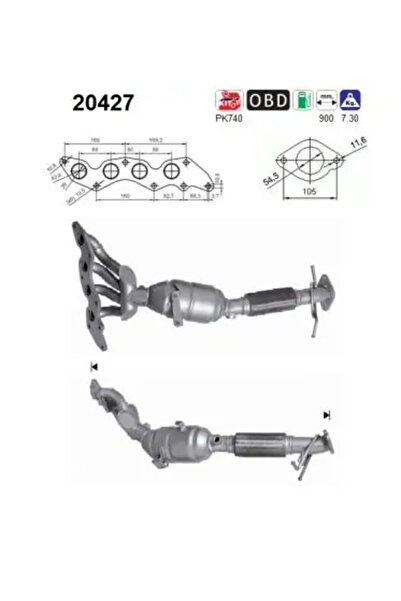 As Catalizator Ford C-Max/Focus 2 Volvo C30/S40 2/V50