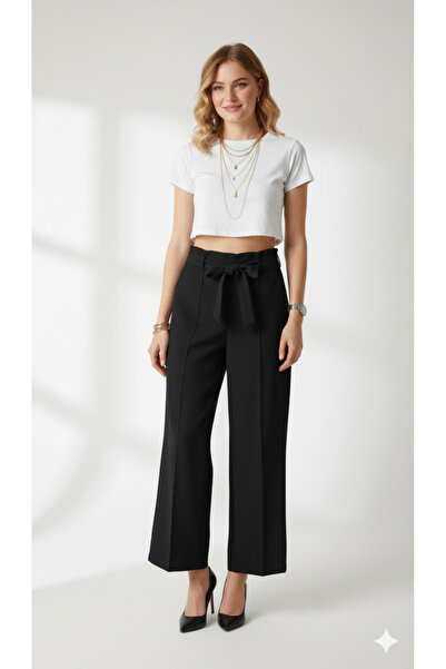 ribana Women's High Waist Wide Leg Pants with Pockets, Elastic Waistband, and...