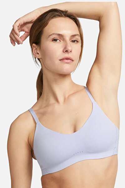 Nike Training Dri Fit Alate Minimalist Light Support Padded Bra Light Pink Women's Laser Cut Bra Lil