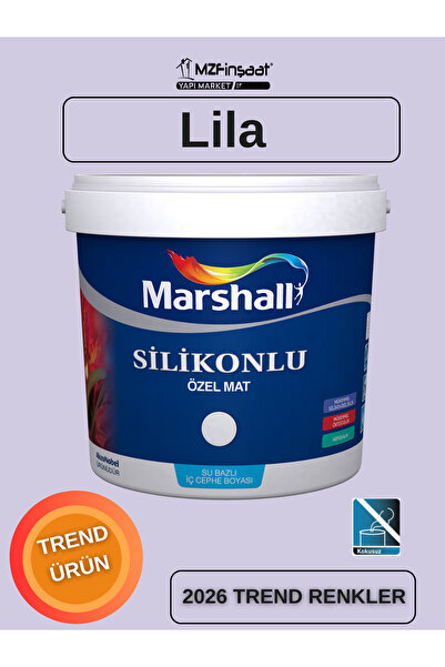 Marshall Silikonlu Özel Mat Silinebilir Kokusuz İç Cephe Boyası Lila