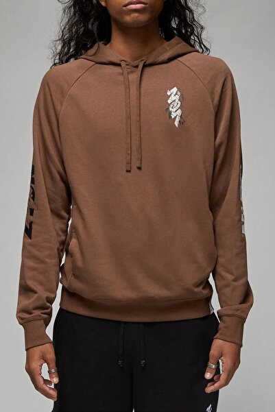 Nike Jordan Jumpman Fleece Pullover Hoodie Men's Hooded Sweatshirt Brown