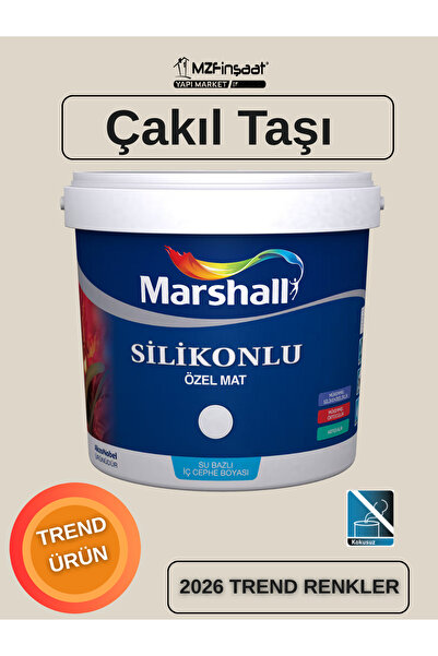 Marshall Silikonlu Özel Mat Silinebilir Kokusuz İç Cephe Boyası Çakıl Taşı