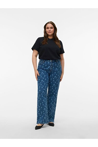 Veromoda Curve Weit geschnitten VMCTESSA Hohe Taille Weiter Beinschnitt Jeans