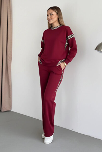 cemo Leopar Detaylı Rahat Takım