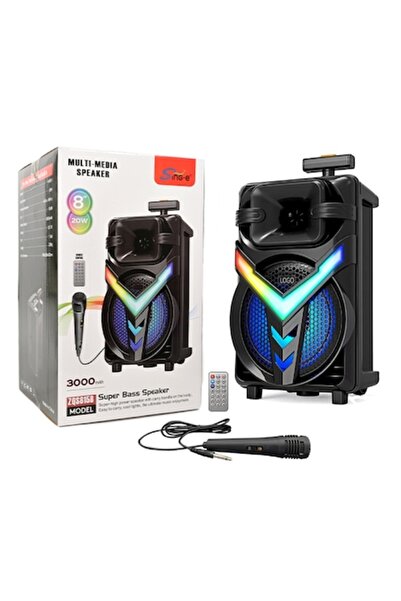 HOZRO Boxă portabilă ZQS-8158 — Bluetooth, microfon wireless, lumini LED pent...