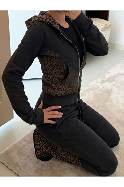 BALİNA Σετ αθλητικών ρούχων για το σπίτι Pink Leopard Slim-Fit