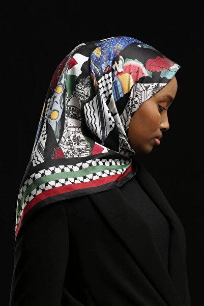 LA BOUTIQUE وشاح كييفي F112-04 90X90 عشبي/عشبي