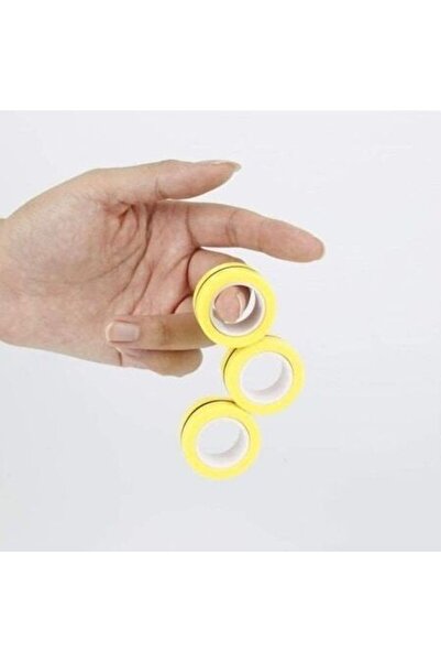 HOZRO Set de jucării antistres – 3 inele magnetice galbene (portabile)