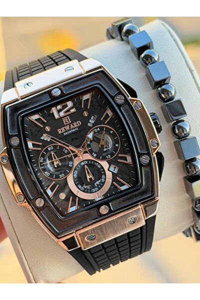 Reward ساعة يد رجالية RD865.1 مع حزام سيليكون وساعة توقيت ومقاومة للماء حتى 5...