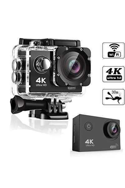4K Ultra HD WiFi Aksiyon Kamerası 30m Su Geçirmez 170° Geniş Açı
