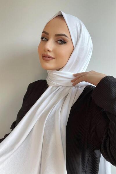 moda nokta penye şal beyaz