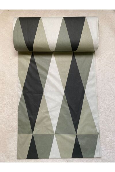 Teksev غطاء لحاف من القطن بنسبة 100% بنمط هندسي من ميلورا، غطاء سرير من القماش الأخضر، قماش بالمتر | 100-240 سم