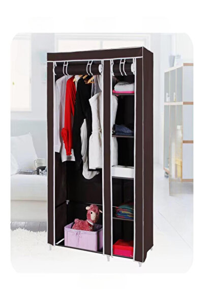 BEC39 خزانة ملابس قماشية ثنائية الأبواب - للتنظيم والتخزين السريع