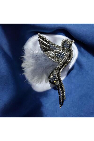 PIRILTISHOP Isıyla Yapışan Bebek Mavisi Kuş Taş Motifi