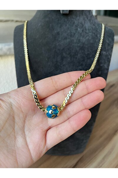 TUĞÇE TURAP 70 cm 14K Gold Kaplama Çelik Futbol Topu Uçlu Kolye – Uzun Zincir