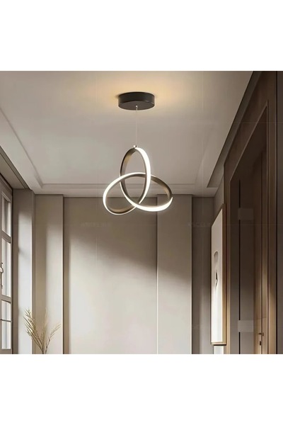 KRAYDINLATMA Hera Siyah Sarkık Ultra Beyaz Ledli Avize