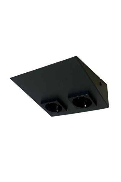 Avax TEZGAH ALTI İKİLİ PRİZ / ANTRASİT KASA / SİYAH PRİZ / IŞIKSIZ /