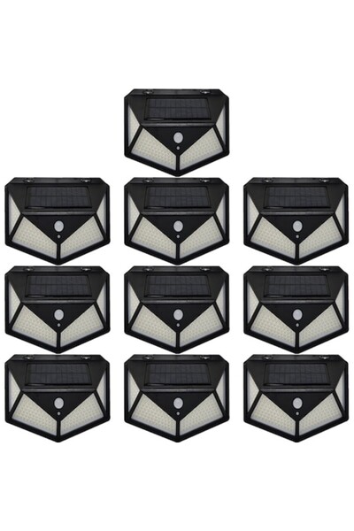 selling depot Set of 10 Solar Motion-Sensor Lamps, Dusk Sensor, Standby, 3 Modes, 180 LEDs