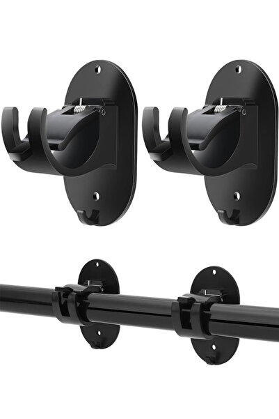 Wnest Shop حوامل قضبان ستائر بدون حفر، عبوة من قطعتين، حوامل قضبان ستائر ذاتي...