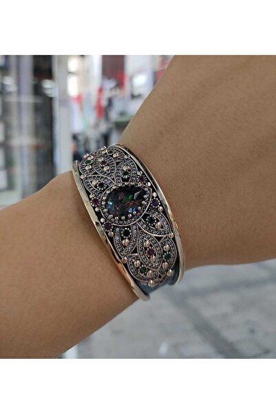 Silver 925 Ayar Gümüş Hürrem Model Bronz Damla Taş Bileklik