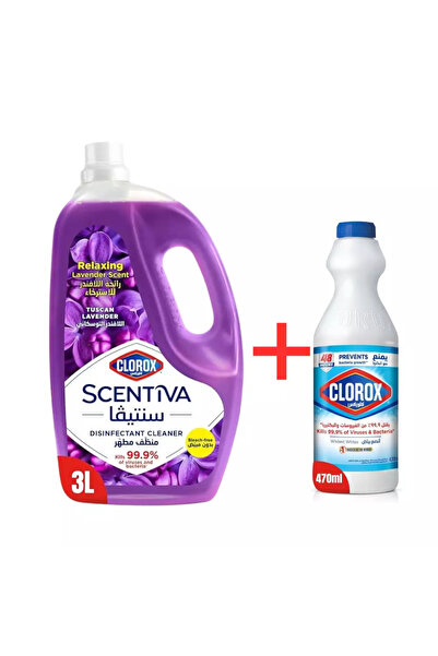 Clorox Scentiva Bleach Free Disinfectant Cleaner 3Ltr Plus Original Liquid Bleach 470ml