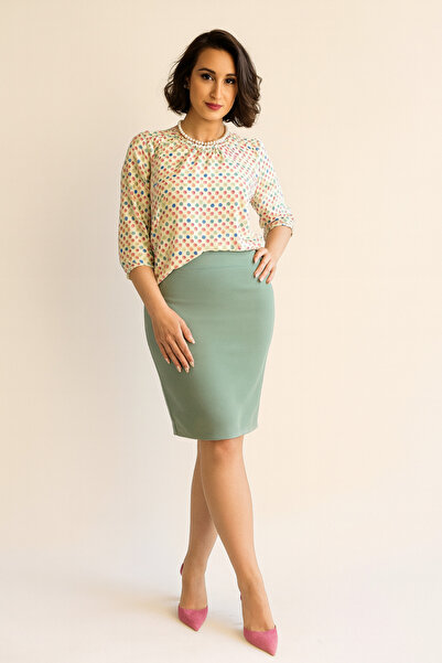 GART Bluza eleganta din voal imprimat cu buline colorate