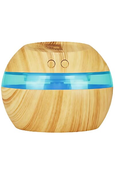 selling depot Umidificator cu difuzor de aromaterapie, 300 ml, LED albastru, USB, lemn deschis