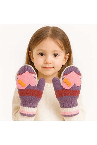 gigigiyim Üstü Desenli Tek Parmak Kız Çocuk Eldiven