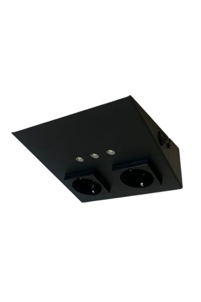 Avax TEZGAH ALTI İKİLİ PRİZ / SİYAH KASA / SİYAH PRİZ / 6500K BEYAZ IŞIK /