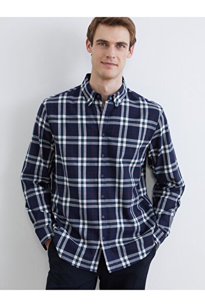 LC Waikiki Cămașă de lemn pentru bărbați în carouri cu mânecă lungă, cu croia...