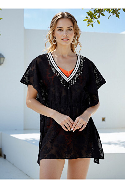 FAV Embellished V-neck Kaftan Cover-Up