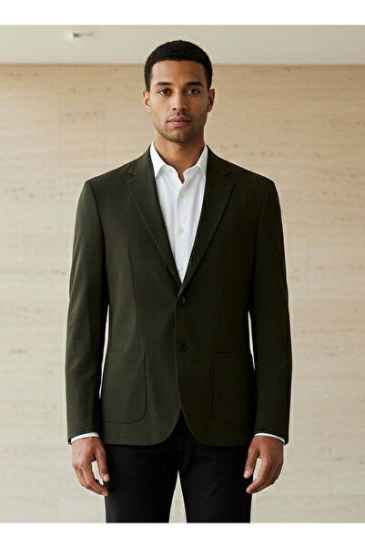 Iconic بليزر رجالي قصة ضيقة وياقة مدببة