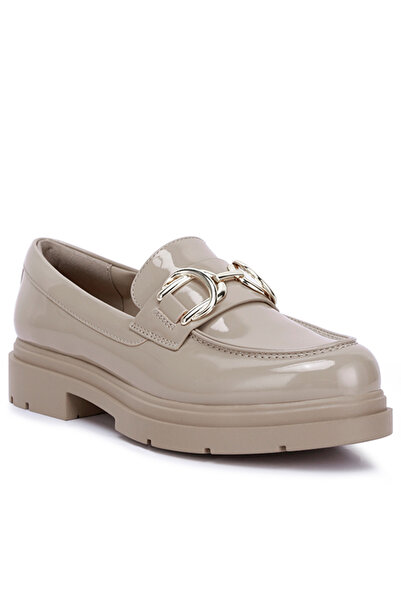 london Rag Women Horsebit Embellished Platform Loafers in Natural